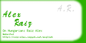 alex raiz business card